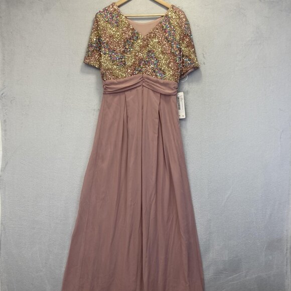 NWT Luxedo Sparkly Sequin Formal Gown Womens Large Pink HOCO Dress Taylor Swift - Picture 13 of 15